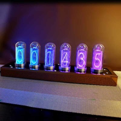 Horloge Nixie Acier - Objet Scientifique - Science Labs