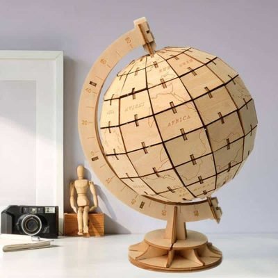 Globe Terrestre Déco Bois - Globe Terrestre Déco - Science Labs