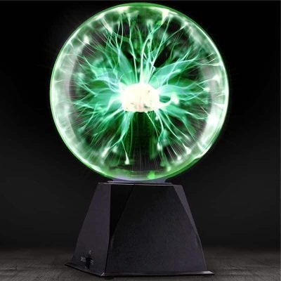Boule Plasma Verte - lampe scientifique - deco scientifique