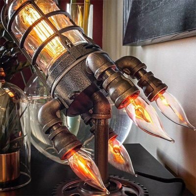 Lampe Fusée Vintage industriel - lampe espace - deco scientifique