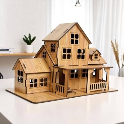 Wooden House Building Set