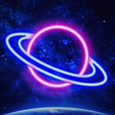 Neon Planet Lamp β Glowing Saturn Light