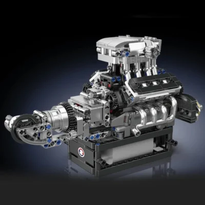 Car Engine Model Kit, Motorized Supercar V8 (737 Pieces)