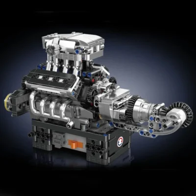 Car Engine Model Kit, Motorized Supercar V8 (737 Pieces)