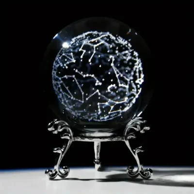 Engraved Constellation Crystal Ball, 60 mm