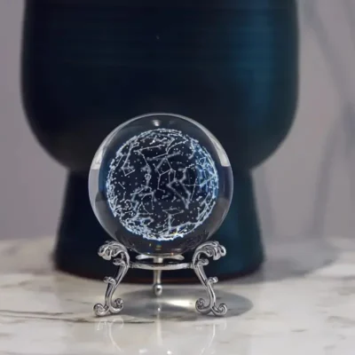 Engraved Constellation Crystal Ball, 60 mm