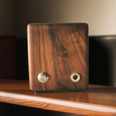 Walnut Ferrofluid Lamp, Sound Reactive