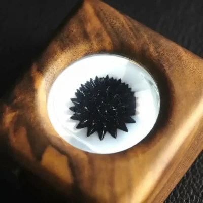 Walnut Ferrofluid Lamp, Sound Reactive