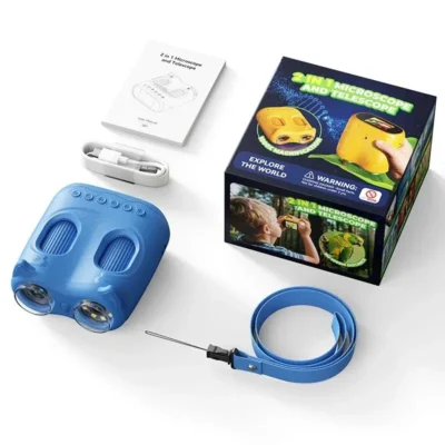Kids Binoculars and Microscope 2-in-1 with Screen