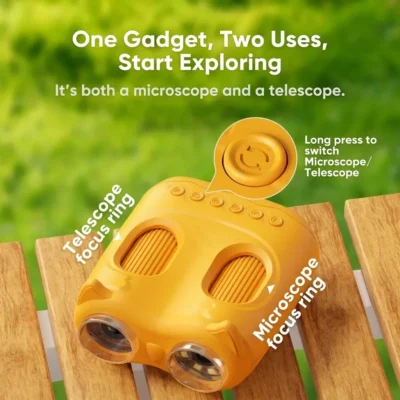 Kids Binoculars and Microscope 2-in-1 with Screen