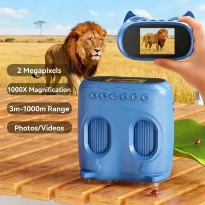 Kids Binoculars and Microscope 2-in-1 with Screen