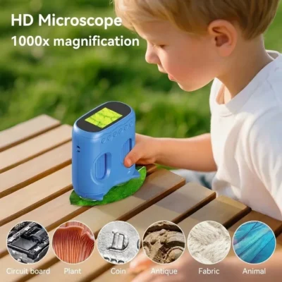 Kids Binoculars and Microscope 2-in-1 with Screen