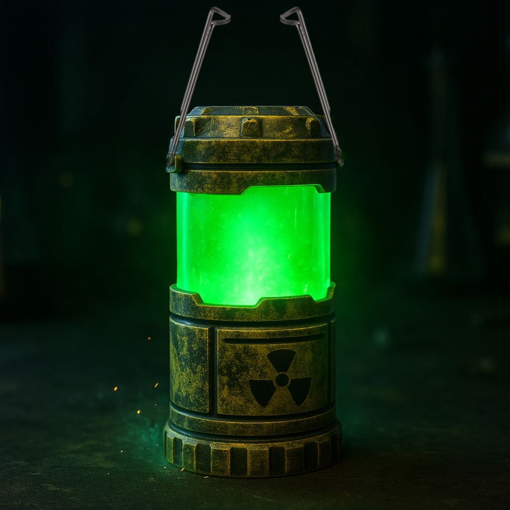Radioactive Reactor Lamp switched on, green glow