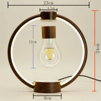 Levitating Ring Lamp with Floating Light Bulb