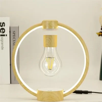 Levitating Ring Lamp with Floating Light Bulb